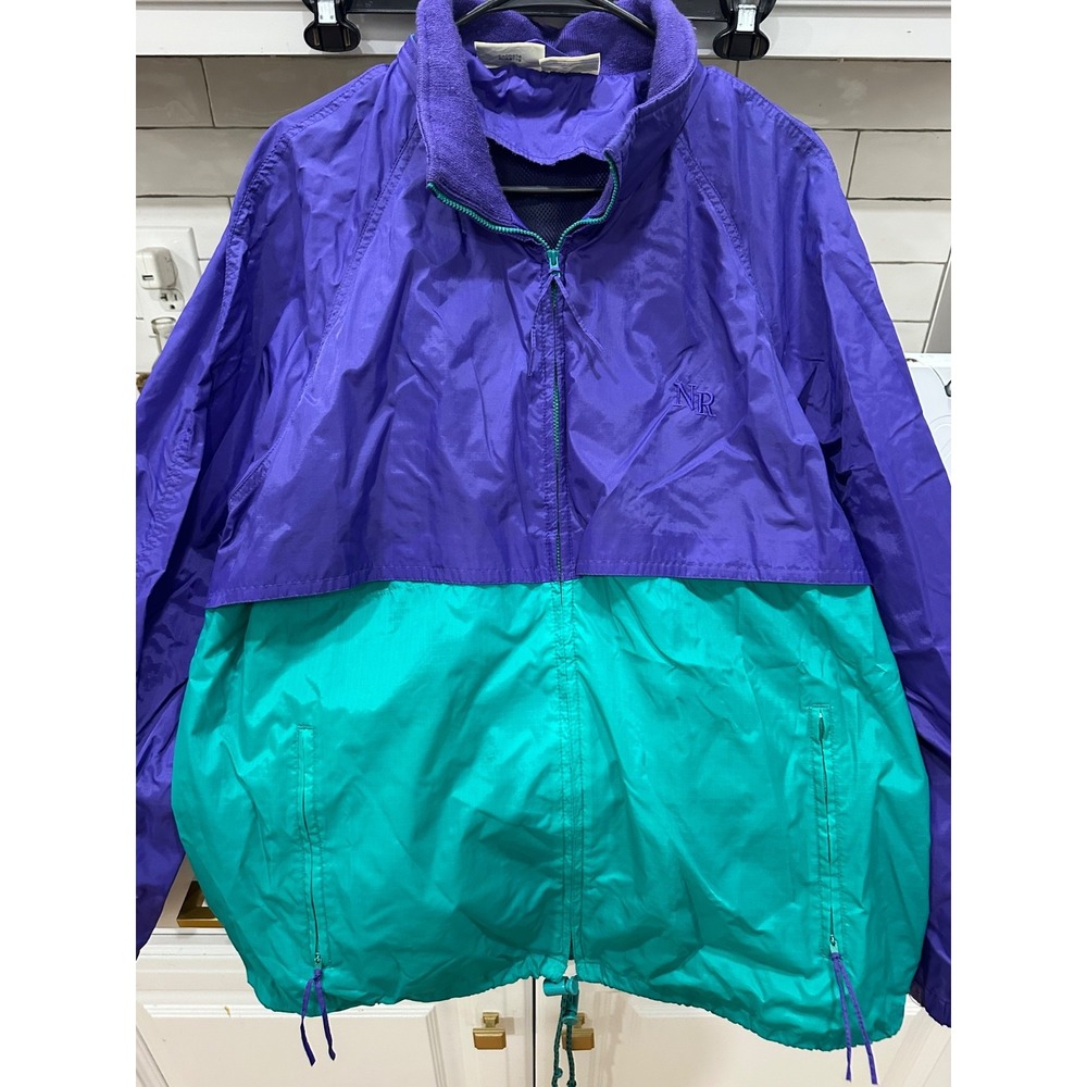 vtg northern reflections multicolored windbreaker nylon large